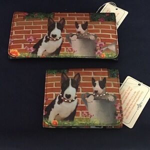 Dog Lovers Bull Terrier Set of 2 Tri-fold Sm & Lge Wallets Unique Gift NWT.